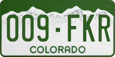 CO license plate 009FKR