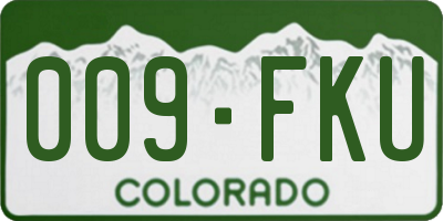 CO license plate 009FKU