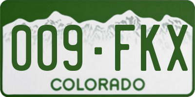 CO license plate 009FKX