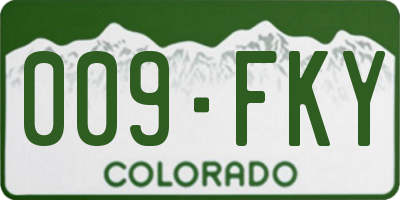 CO license plate 009FKY