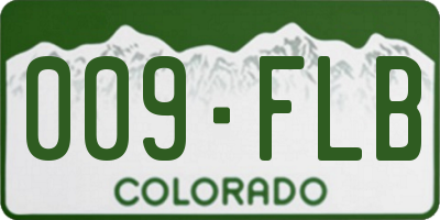CO license plate 009FLB