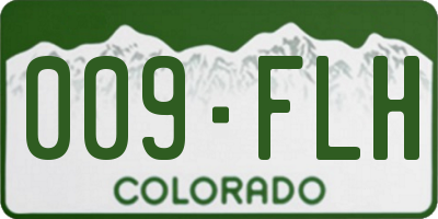 CO license plate 009FLH