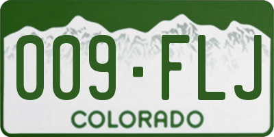 CO license plate 009FLJ