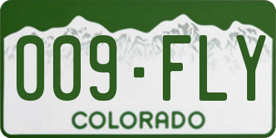 CO license plate 009FLY
