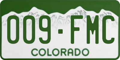 CO license plate 009FMC
