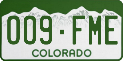 CO license plate 009FME