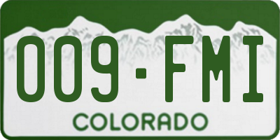 CO license plate 009FMI