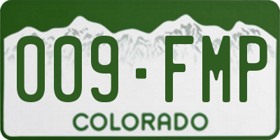 CO license plate 009FMP