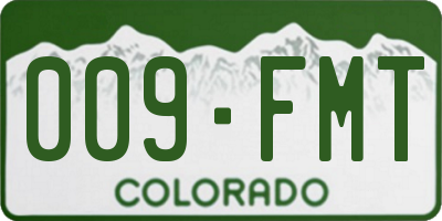 CO license plate 009FMT