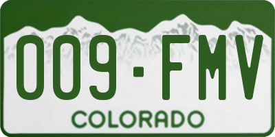 CO license plate 009FMV