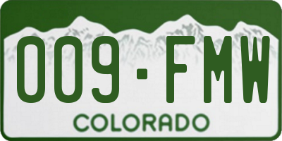 CO license plate 009FMW