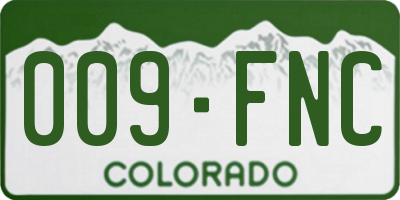 CO license plate 009FNC