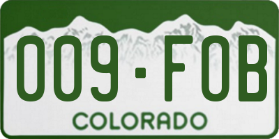 CO license plate 009FOB