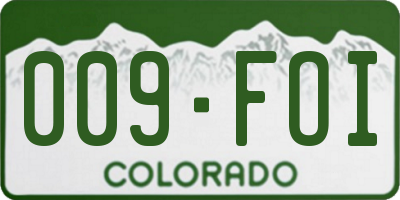 CO license plate 009FOI