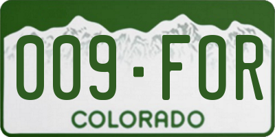 CO license plate 009FOR