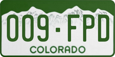 CO license plate 009FPD