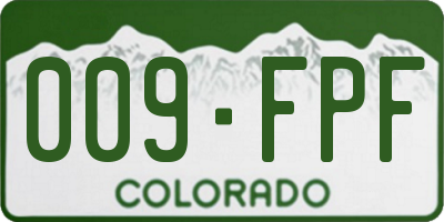 CO license plate 009FPF