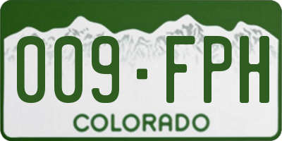 CO license plate 009FPH