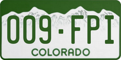 CO license plate 009FPI