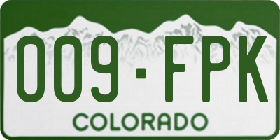 CO license plate 009FPK