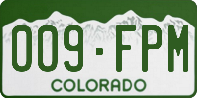 CO license plate 009FPM