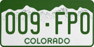 CO license plate 009FPO