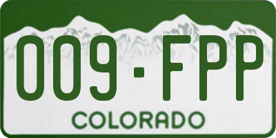 CO license plate 009FPP