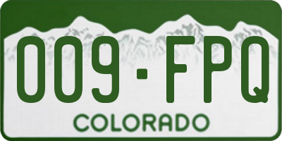 CO license plate 009FPQ