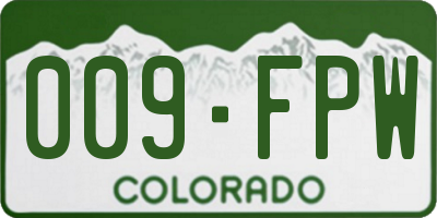 CO license plate 009FPW