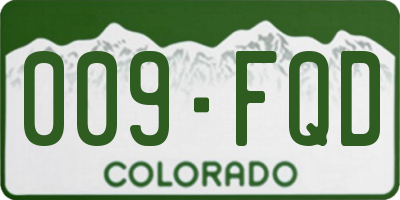 CO license plate 009FQD