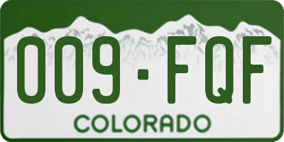 CO license plate 009FQF