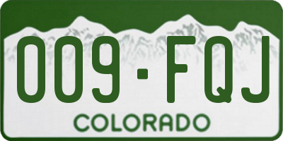 CO license plate 009FQJ