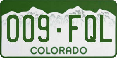 CO license plate 009FQL