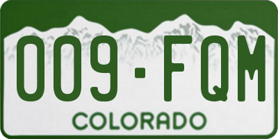CO license plate 009FQM