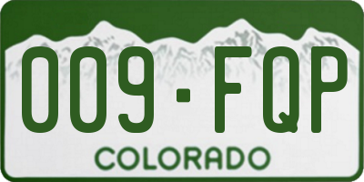 CO license plate 009FQP