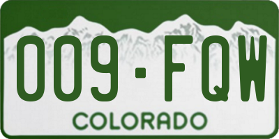 CO license plate 009FQW