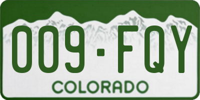 CO license plate 009FQY