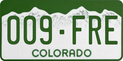 CO license plate 009FRE