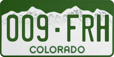 CO license plate 009FRH