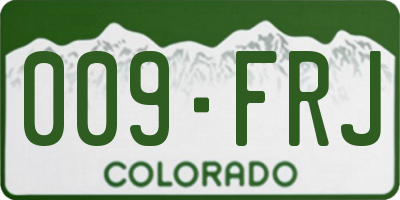 CO license plate 009FRJ