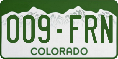 CO license plate 009FRN