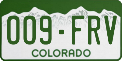 CO license plate 009FRV