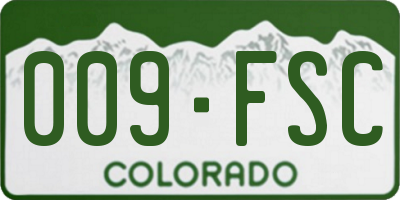 CO license plate 009FSC