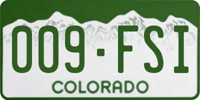 CO license plate 009FSI