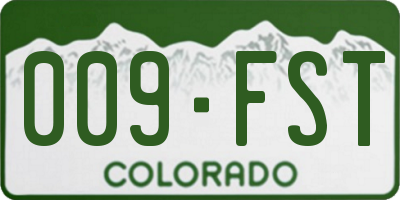 CO license plate 009FST