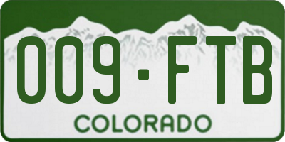 CO license plate 009FTB