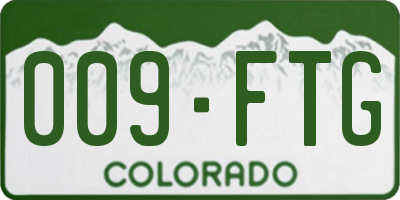 CO license plate 009FTG