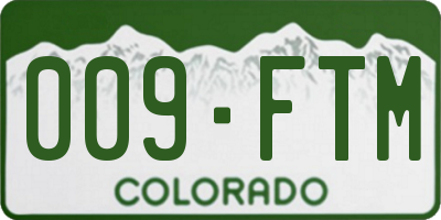CO license plate 009FTM