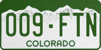 CO license plate 009FTN