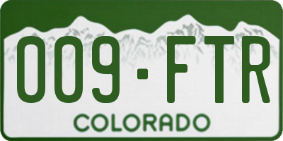 CO license plate 009FTR